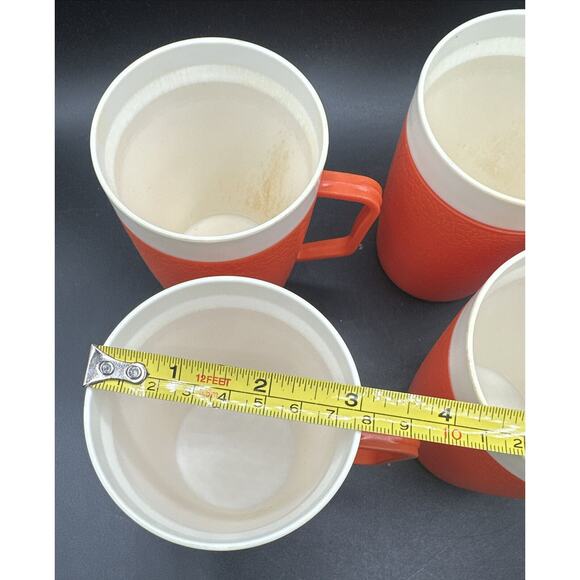 4 MCM Burnt Orange Vintage 60s' Arnoldware Thermo-mugs Camping Cups Glamping 3O - Picture 5 of 10